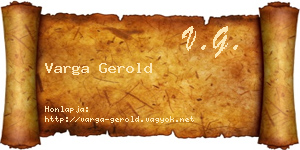 Varga Gerold névjegykártya